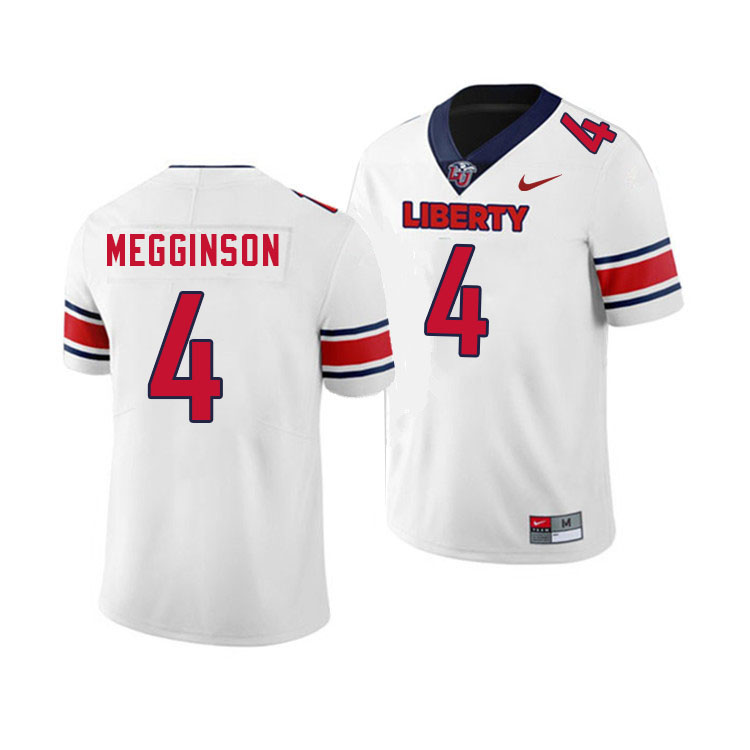 Men-Youth #4 Chris Megginson Liberty Flames 2023 College Football Jerseys Stitched-White